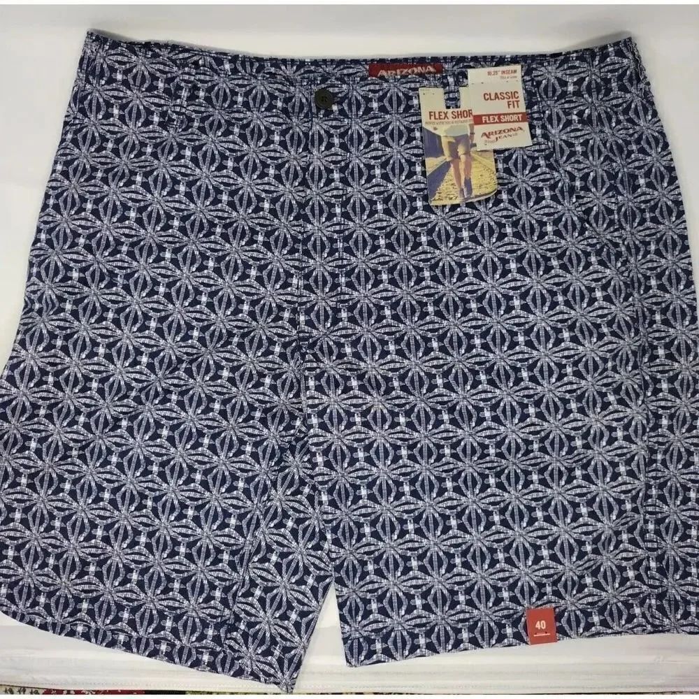 Arizona Jeans Classic Fit Flex Short Mens Size 40 10.25 Inch Inseam Indigo Blue